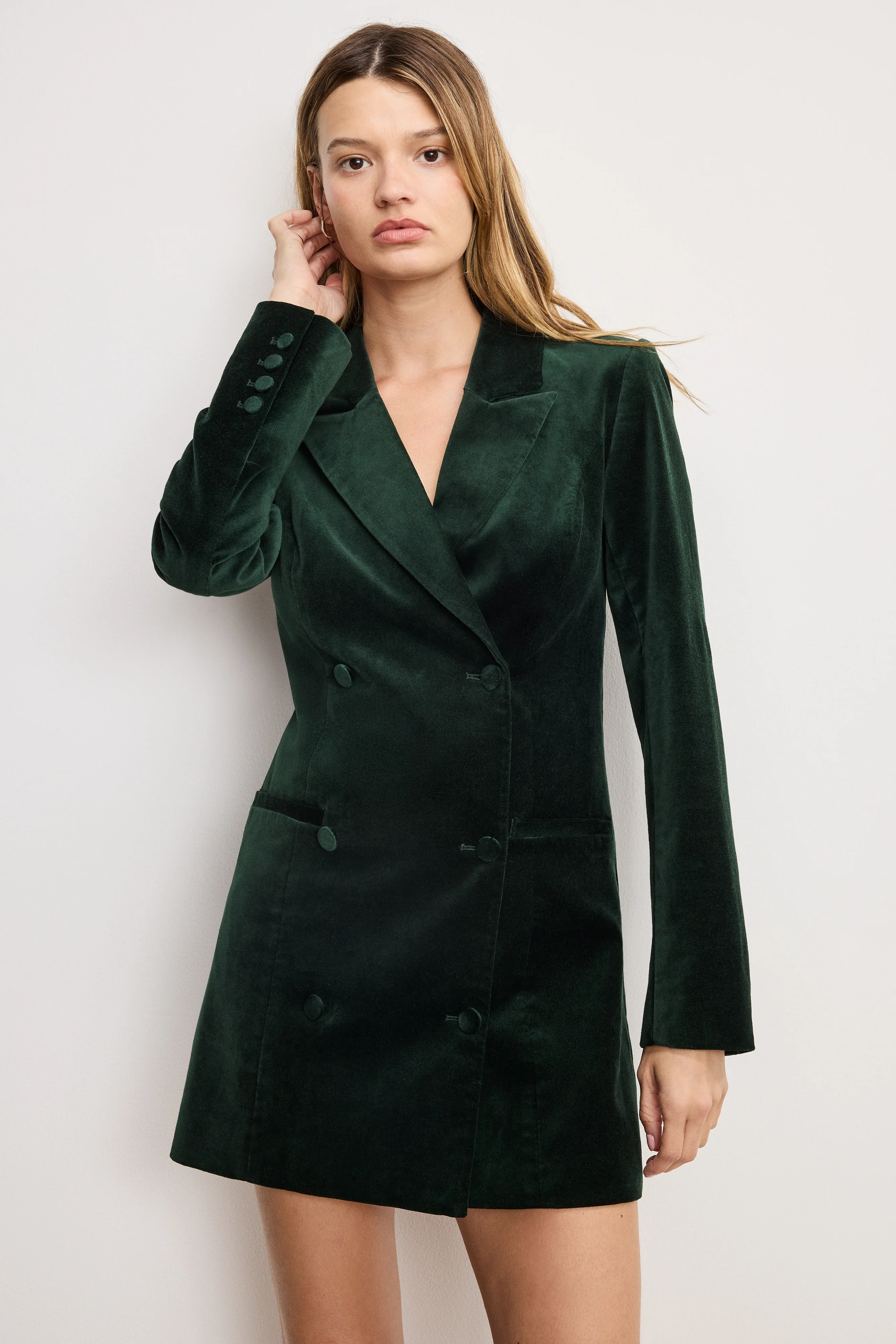 VELVET EXEC DRESS Pine green003 4 VELVET EXEC DRESS Pine green003