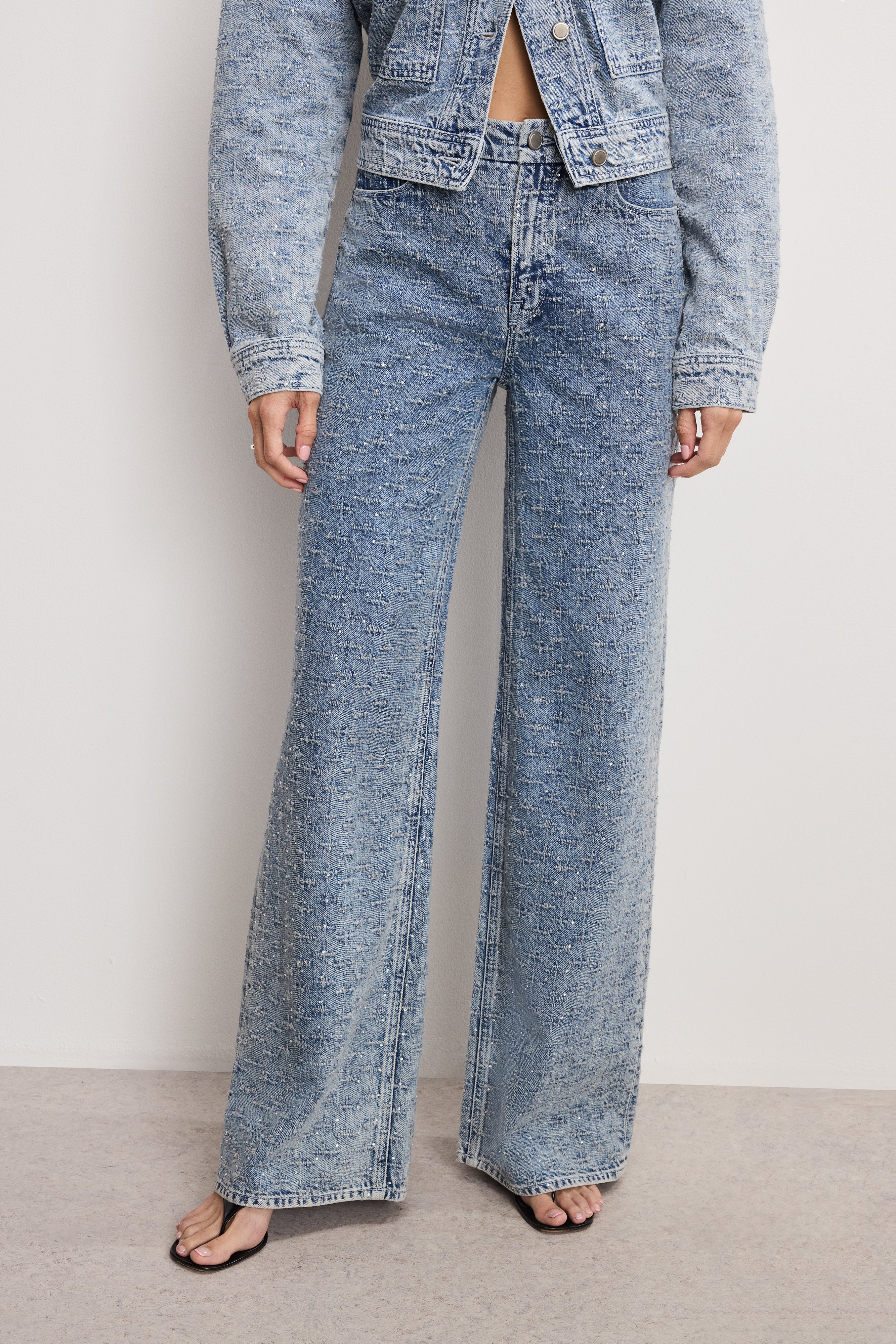 GOOD SKATE WIDE CRYSTAL JEANS Indigo1070