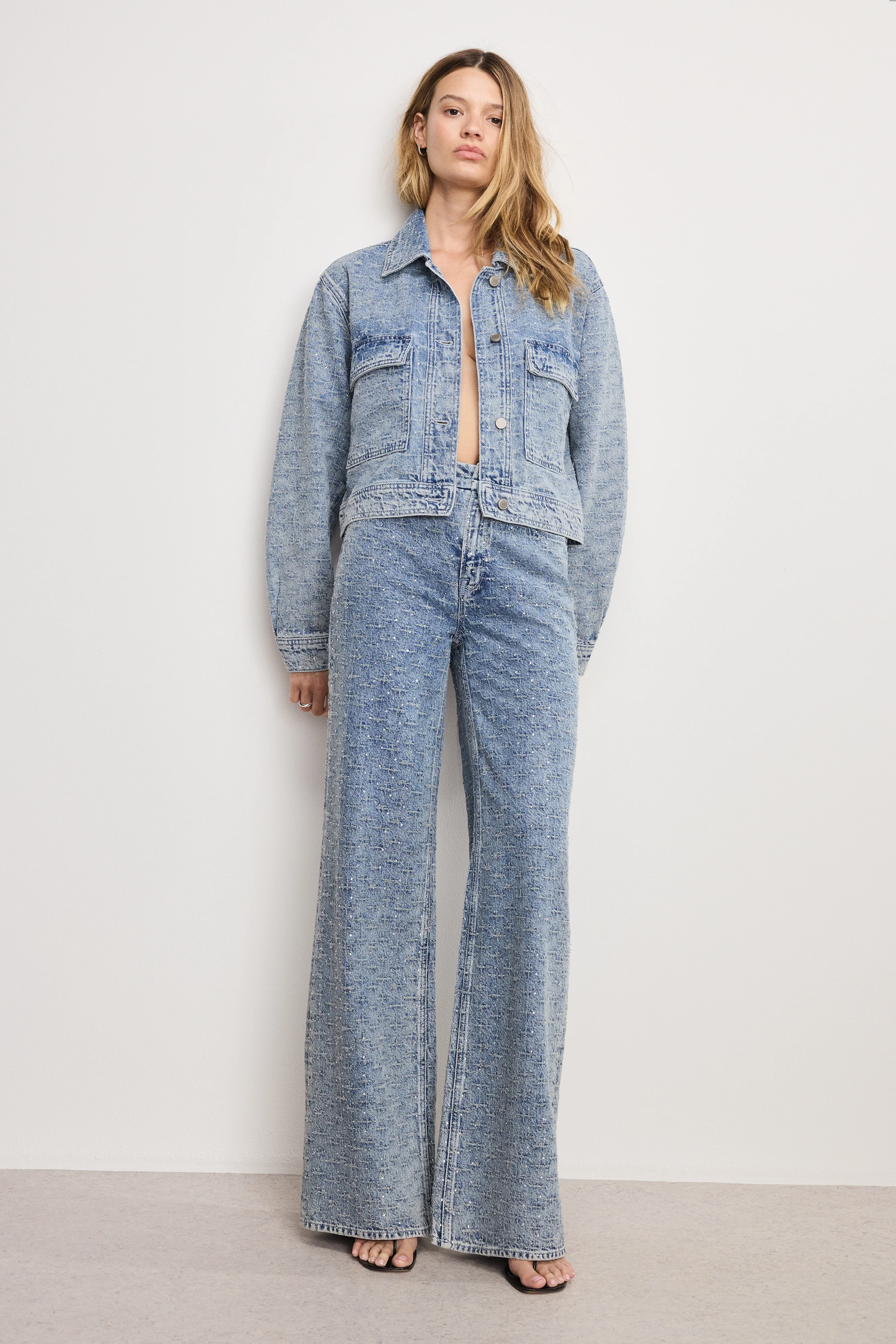 GOOD SKATE WIDE CRYSTAL JEANS Indigo1070 4 GOOD SKATE WIDE CRYSTAL JEANS Indigo1070