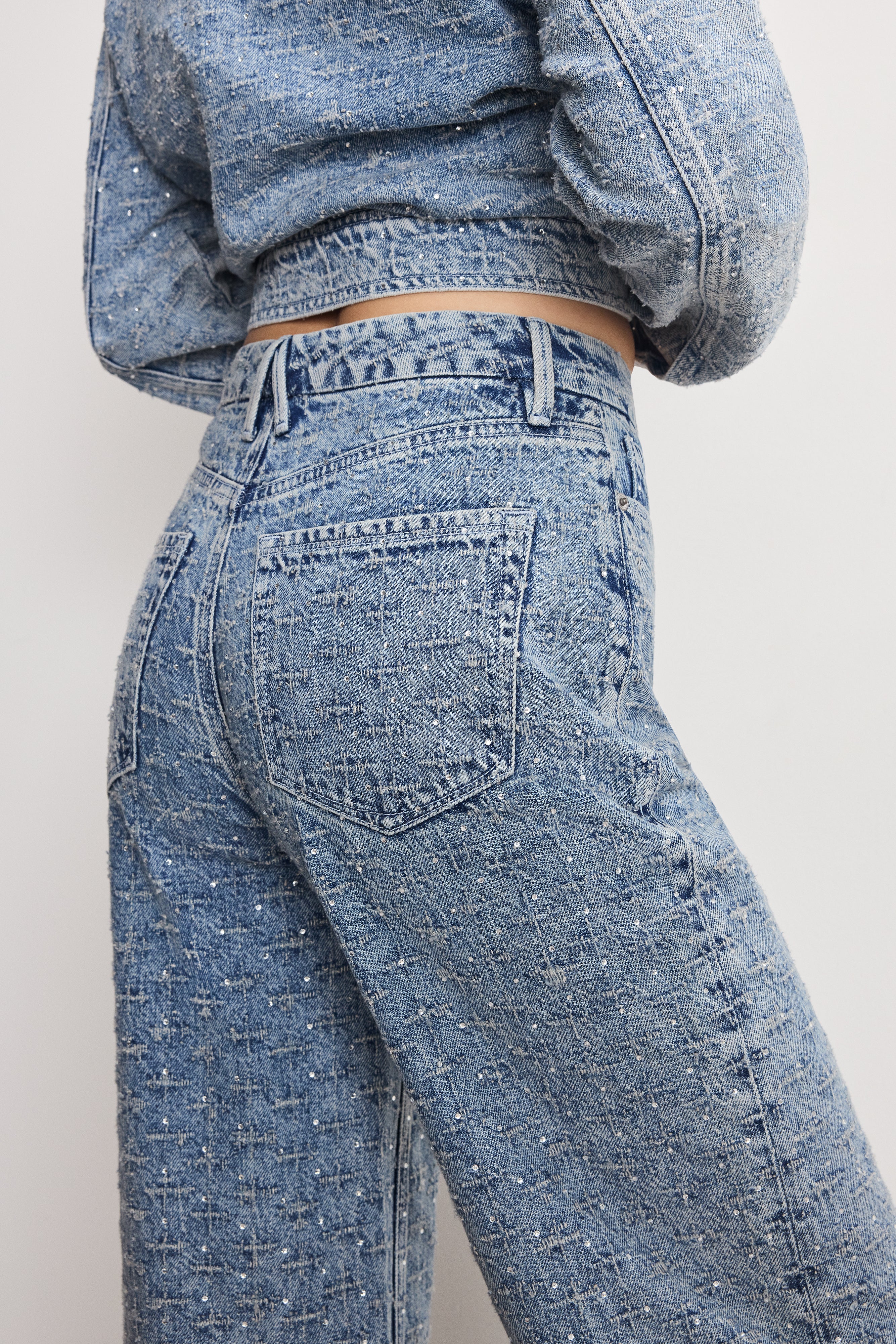 GOOD SKATE WIDE CRYSTAL JEANS Indigo1070 5 GOOD SKATE WIDE CRYSTAL JEANS Indigo1070