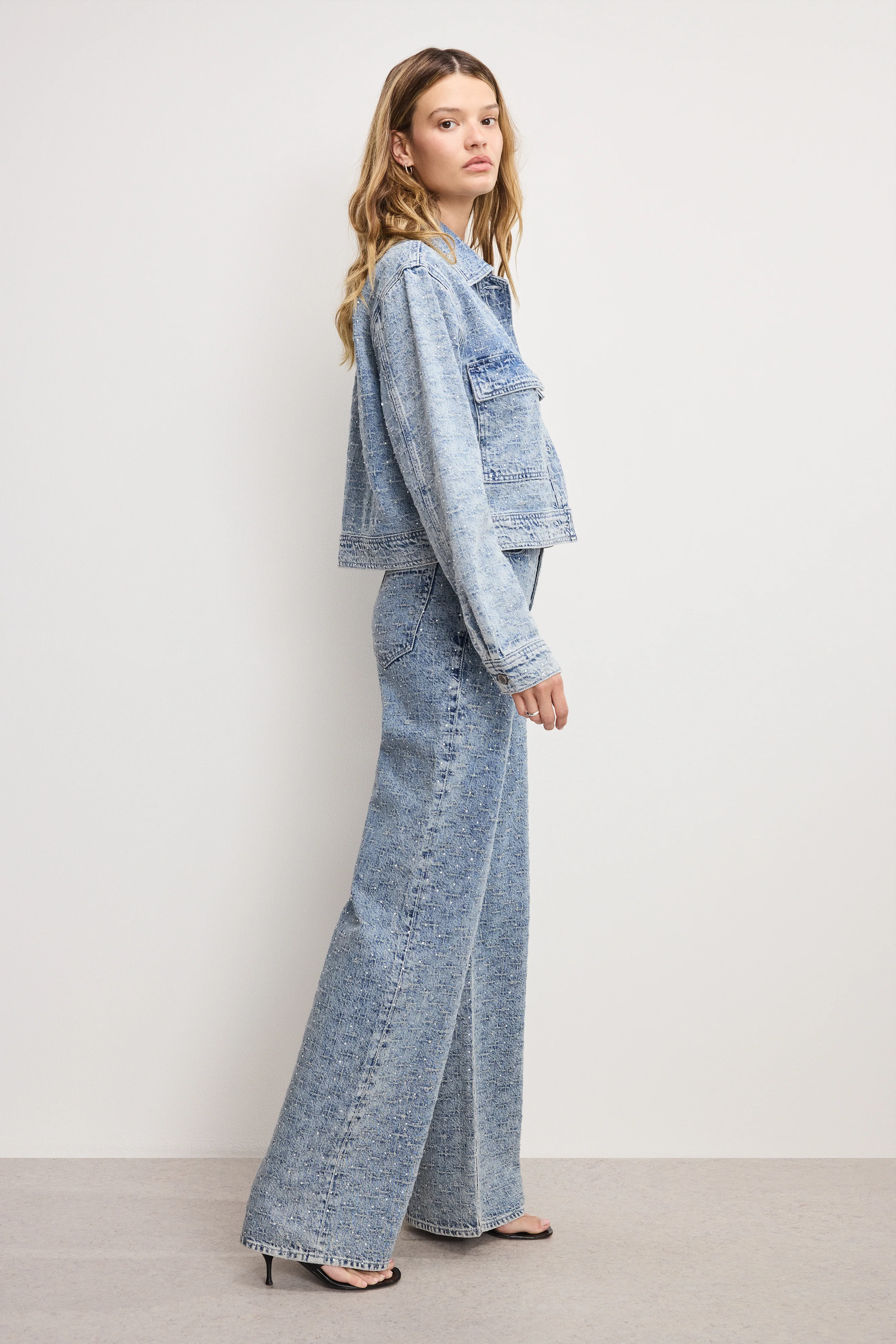 GOOD SKATE WIDE CRYSTAL JEANS Indigo1070 6 GOOD SKATE WIDE CRYSTAL JEANS Indigo1070