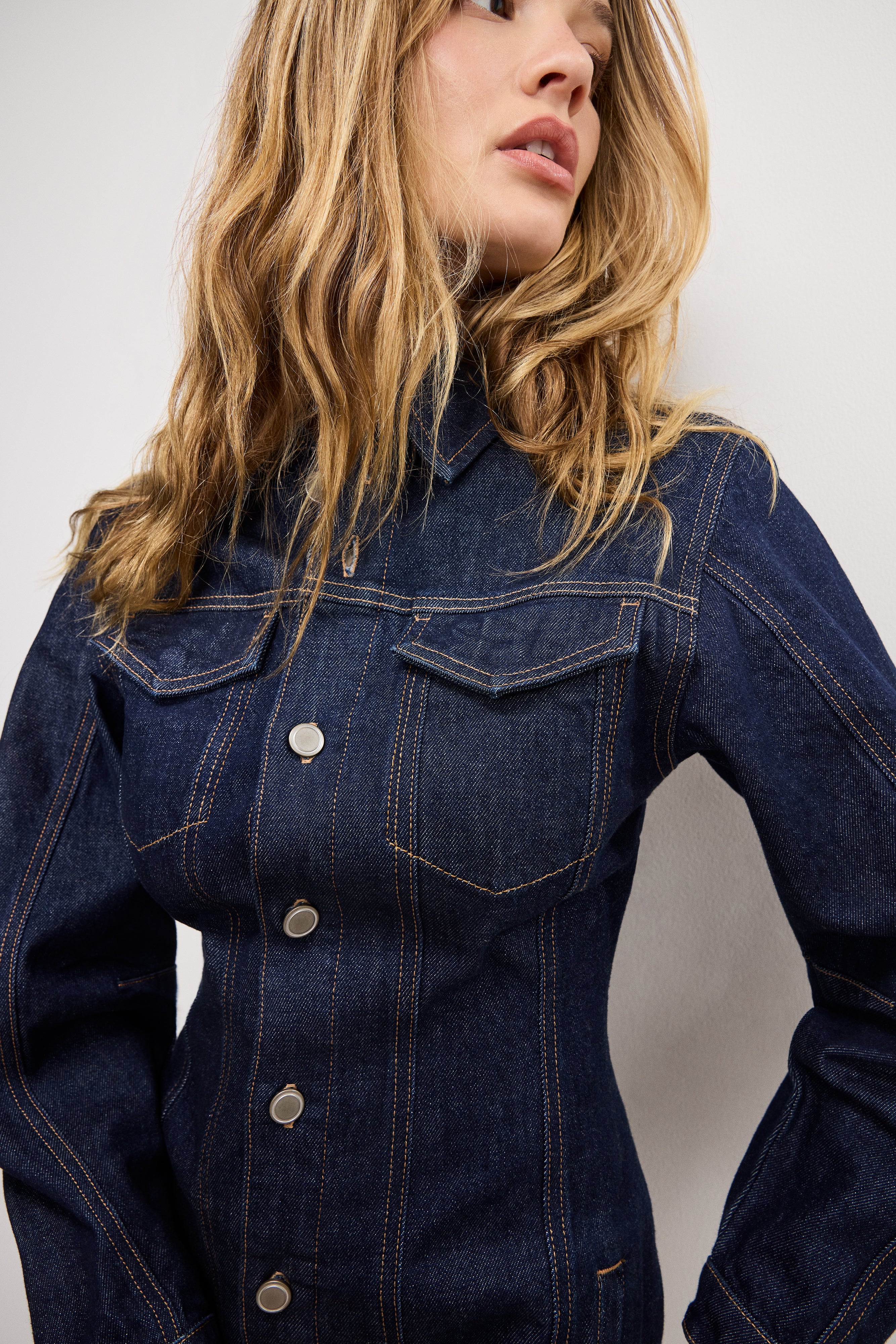 BARREL LONG SLEEVE MINI DRESS Indigo982 5 BARREL LONG SLEEVE MINI DRESS Indigo982