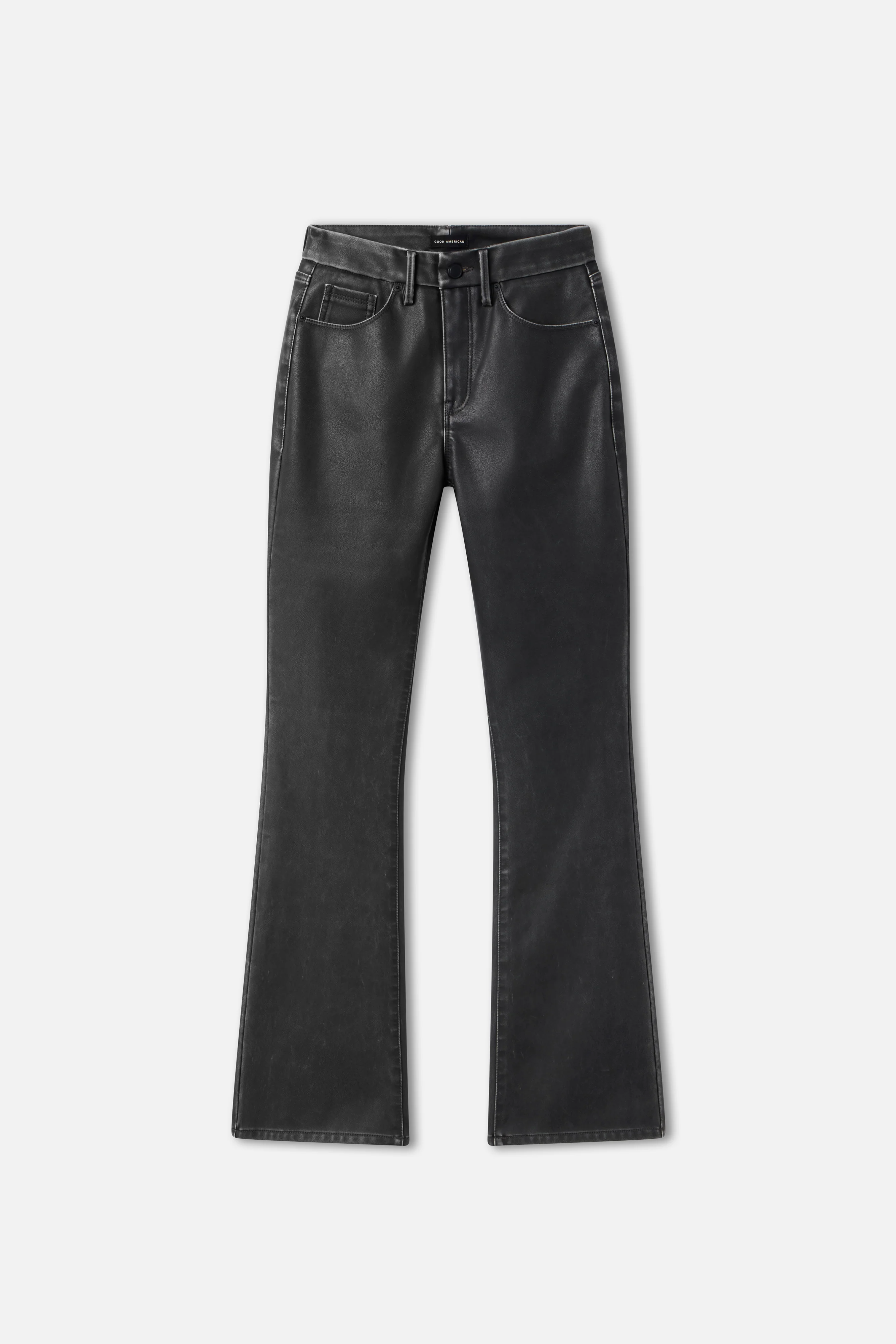 GOOD CLASSIC BOOTCUT FAUX LEATHER PANTS Black001