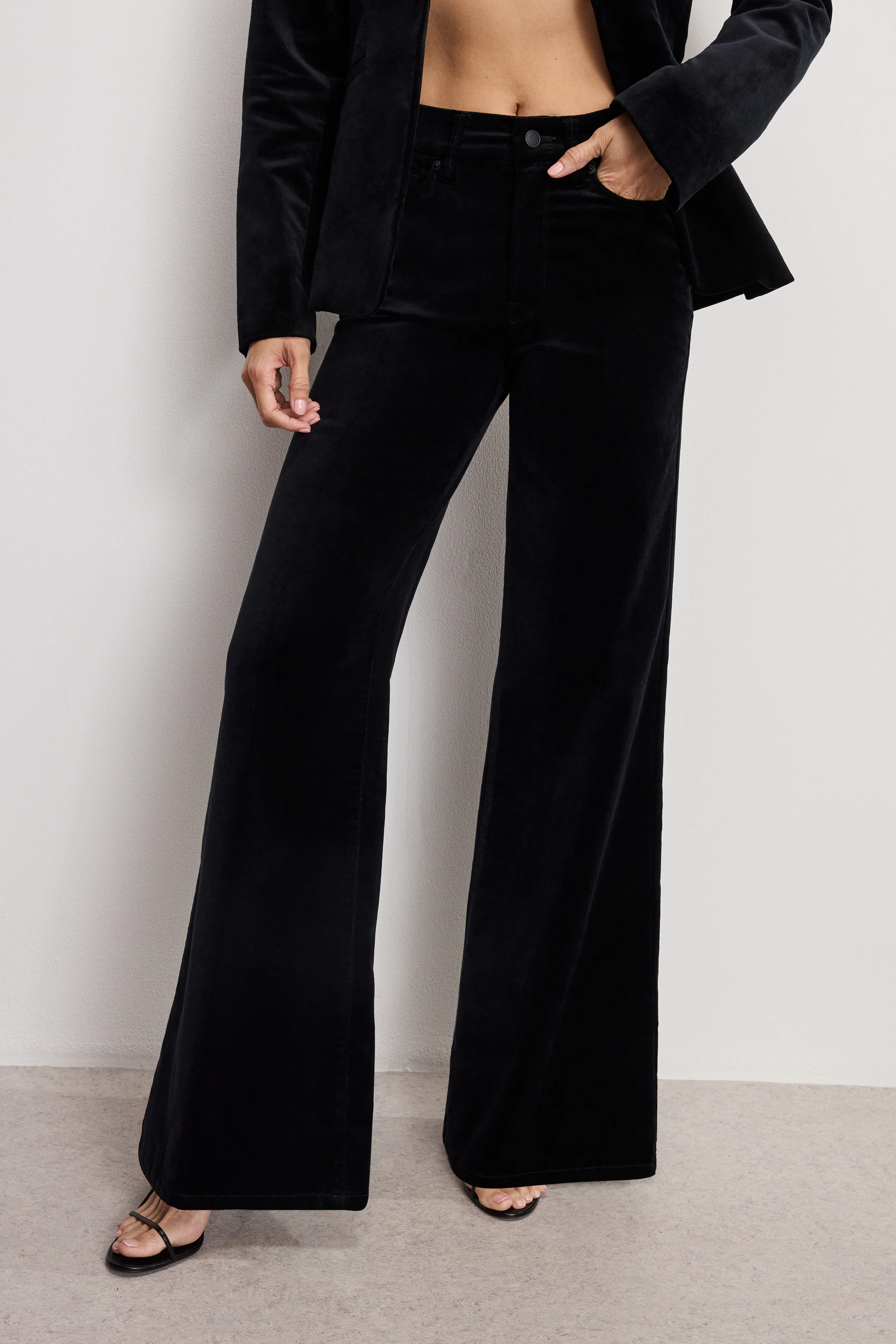 VELVET GOOD WAIST PALAZZO PANTS Black001 6 VELVET GOOD WAIST PALAZZO PANTS Black001