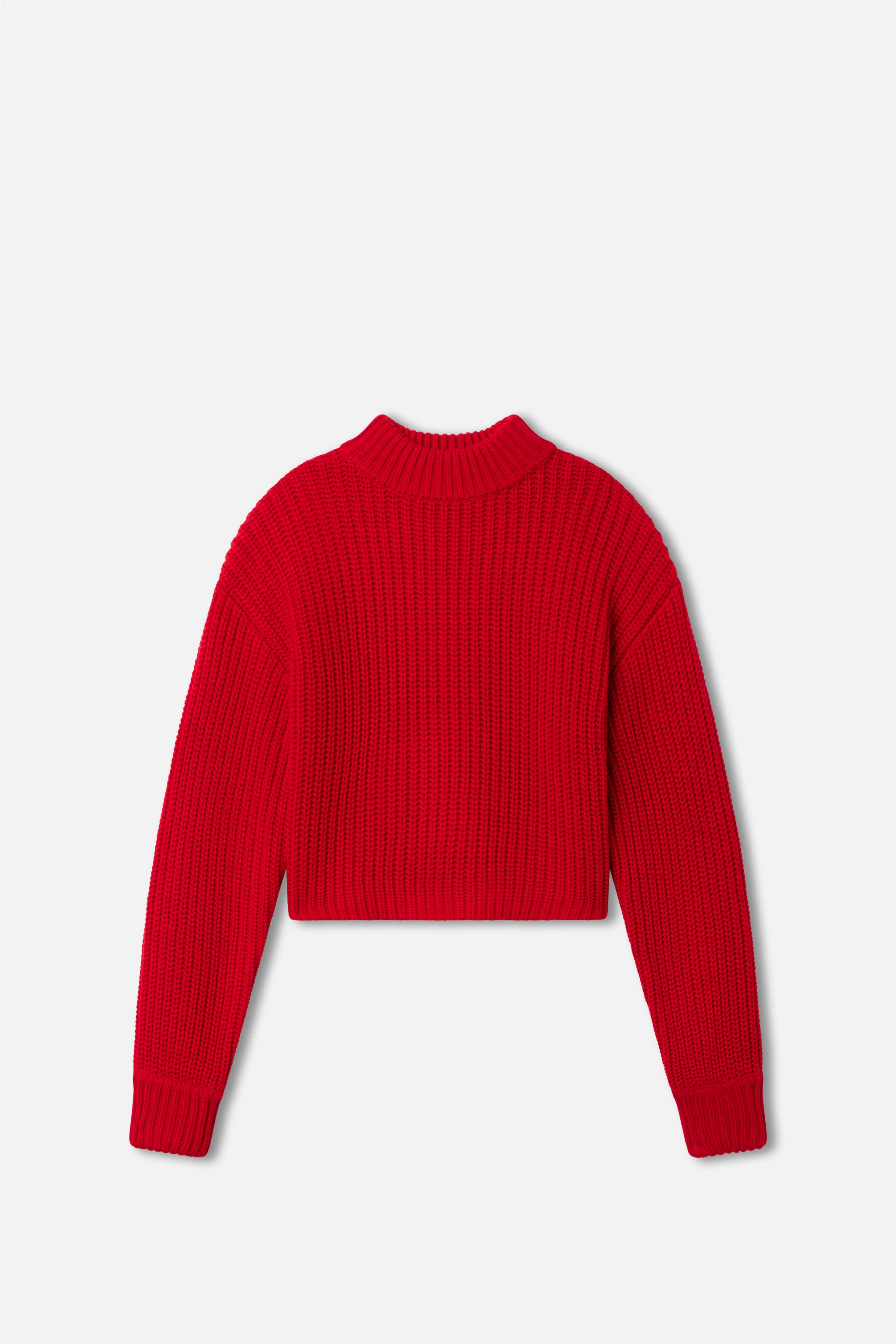 CHUNKY KNIT MOCK NECK SWEATER Chili001