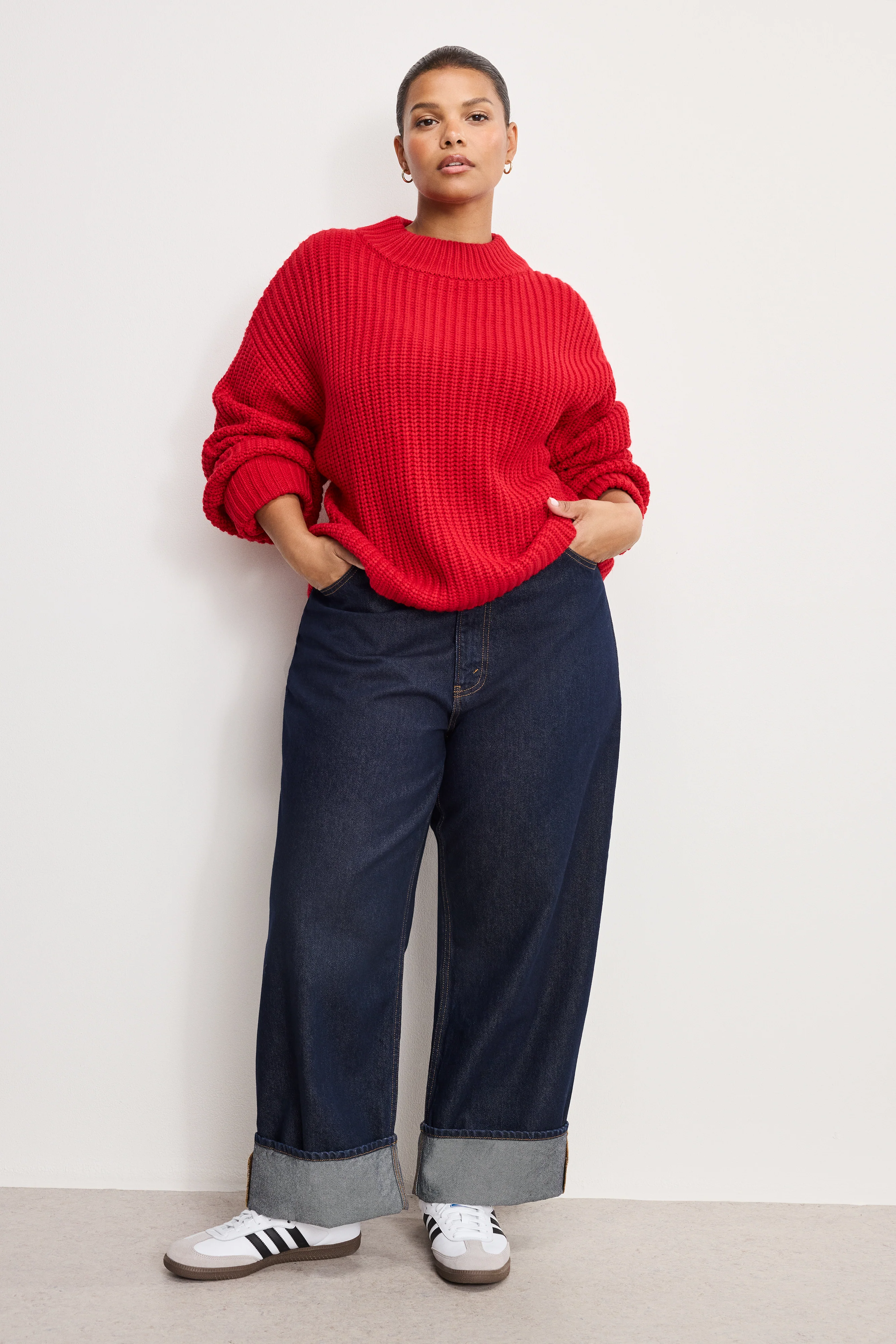 CHUNKY KNIT MOCK NECK SWEATER Chili001 6 CHUNKY KNIT MOCK NECK SWEATER Chili001