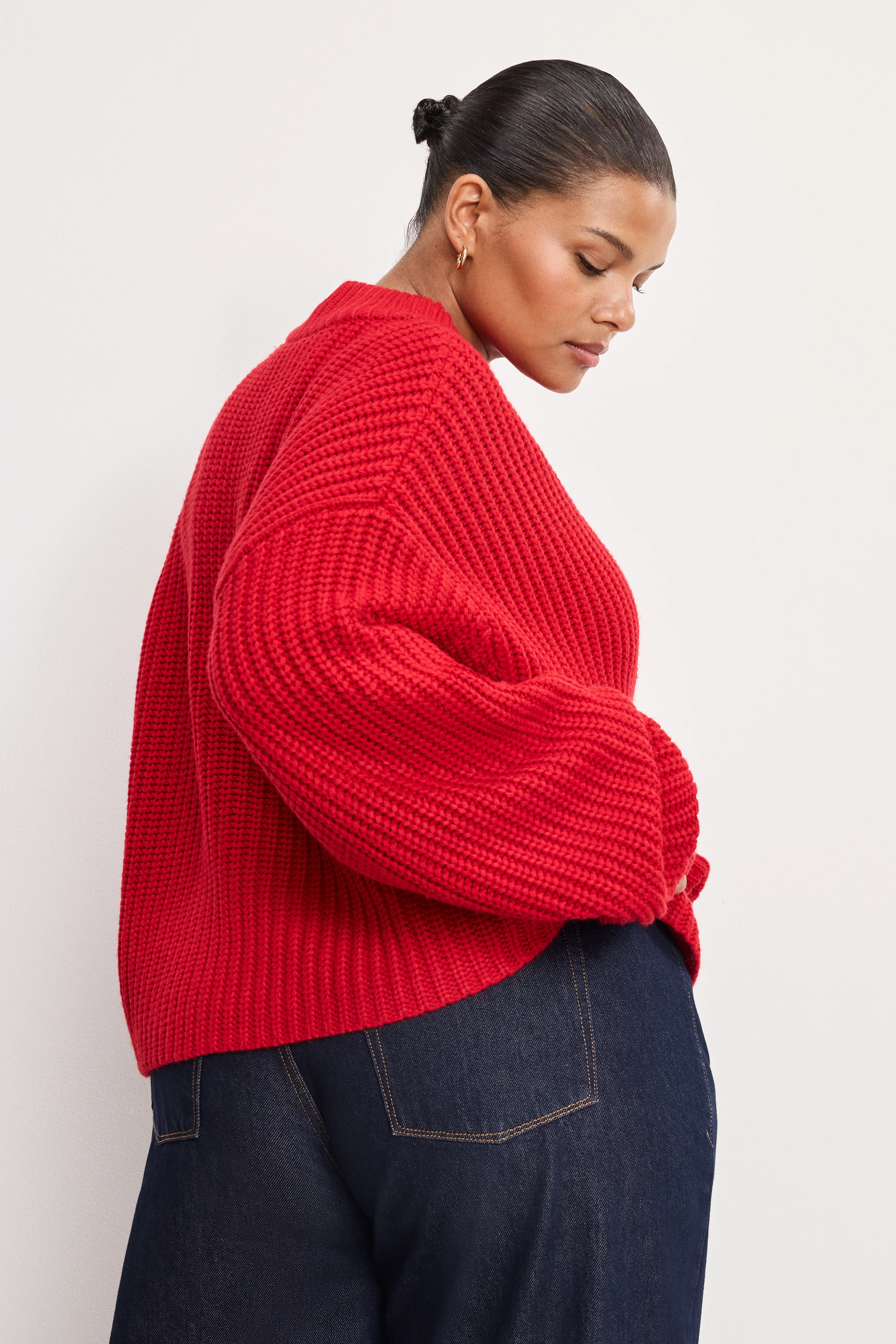 CHUNKY KNIT MOCK NECK SWEATER Chili001 7 CHUNKY KNIT MOCK NECK SWEATER Chili001
