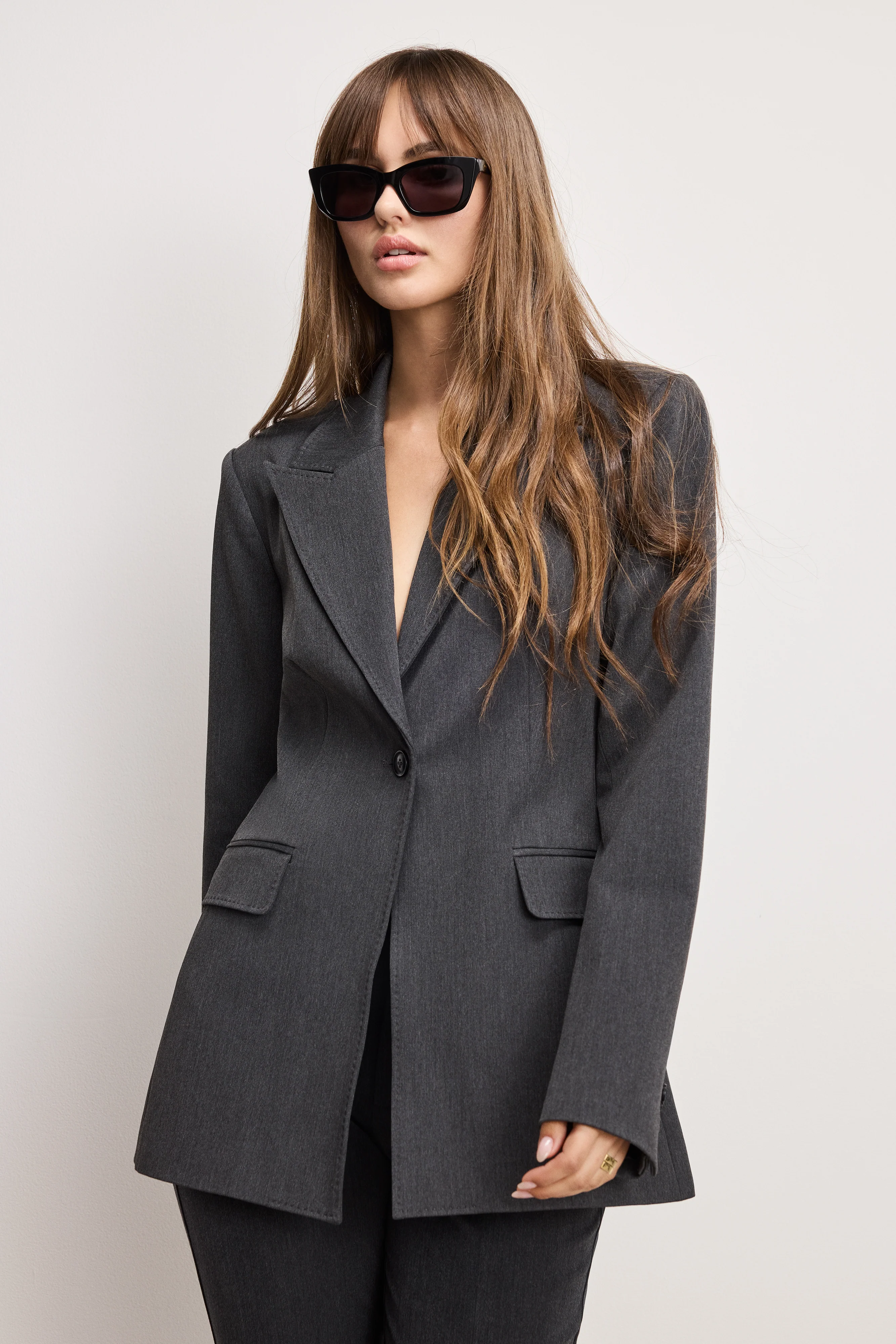 ESSENTIAL SUITING SCULPTED BLAZER Dark heather gray 5 ESSENTIAL SUITING SCULPTED BLAZER Dark heather gray