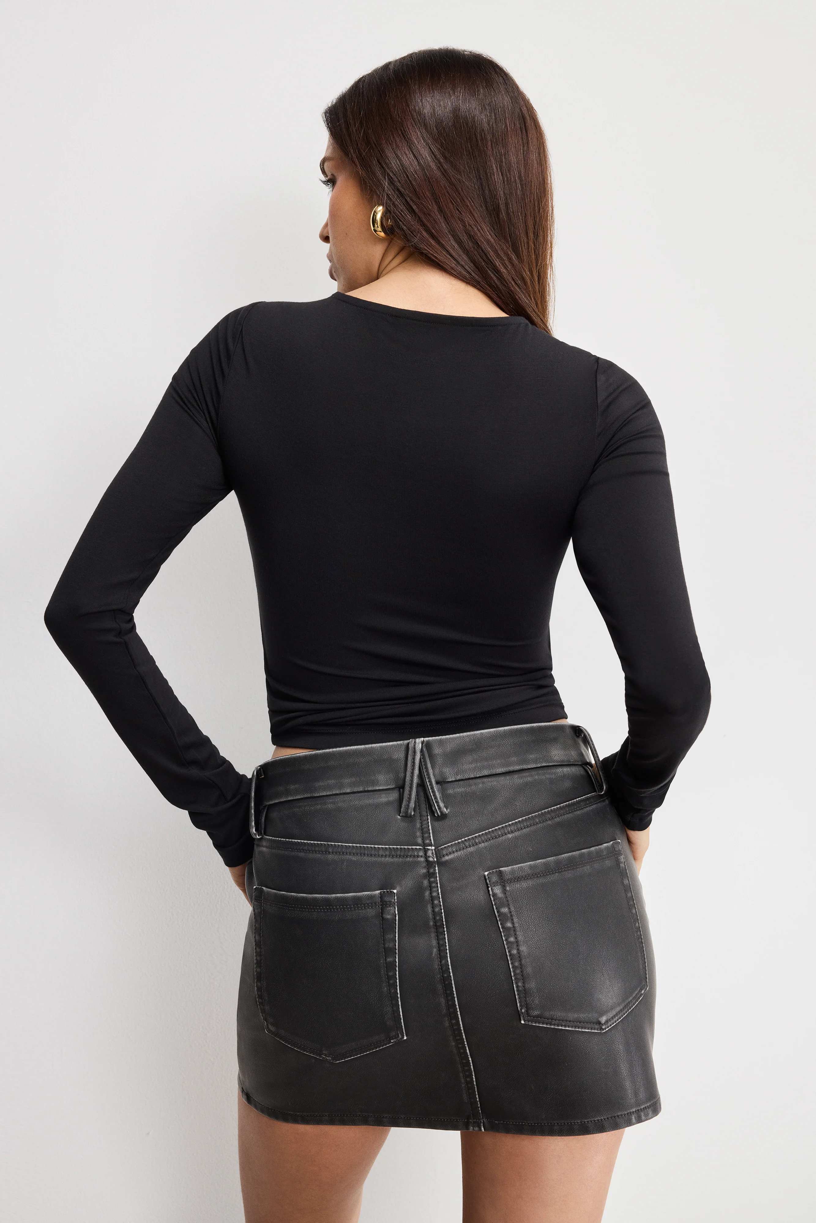 JERSEY U WIRE LONG SLEEVE TOP Black001