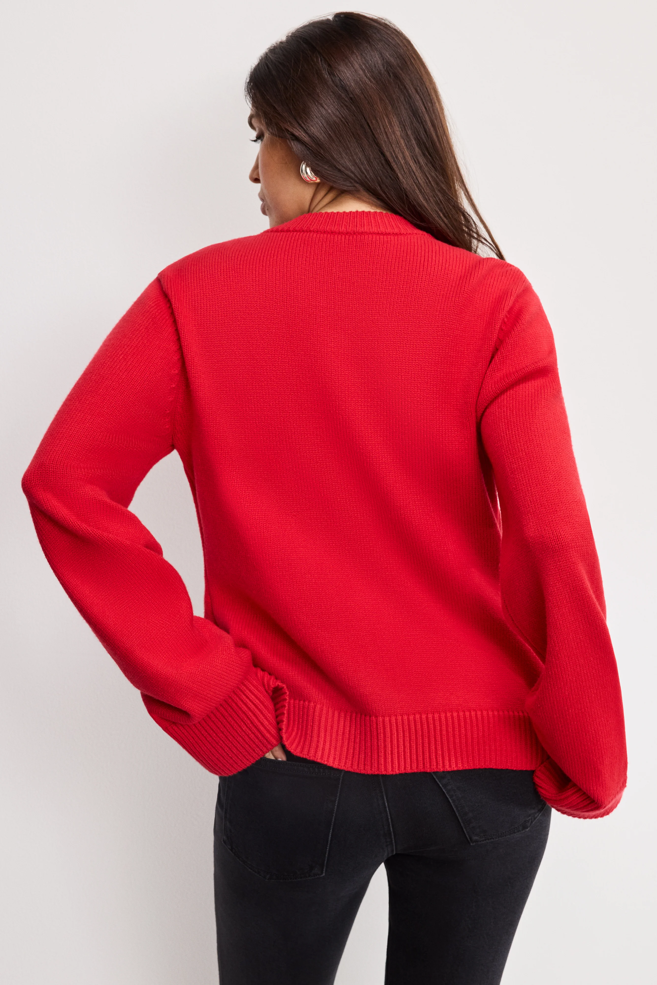 BUTTON FRONT KNIT CARDIGAN Chili001 5 BUTTON FRONT KNIT CARDIGAN Chili001