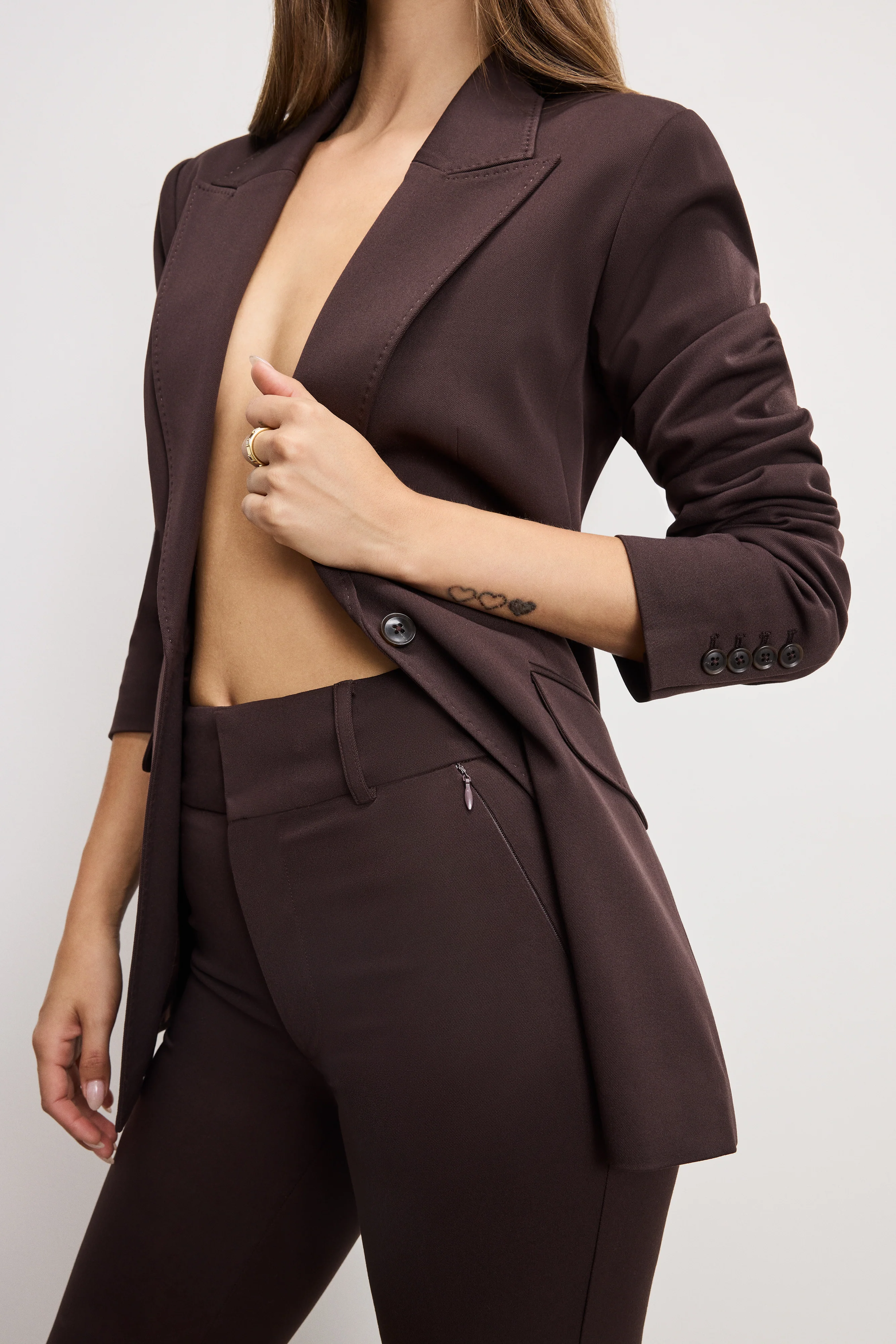 ESSENTIAL SUITING FLARE TROUSERS Dark chocolate 6 ESSENTIAL SUITING FLARE TROUSERS Dark chocolate