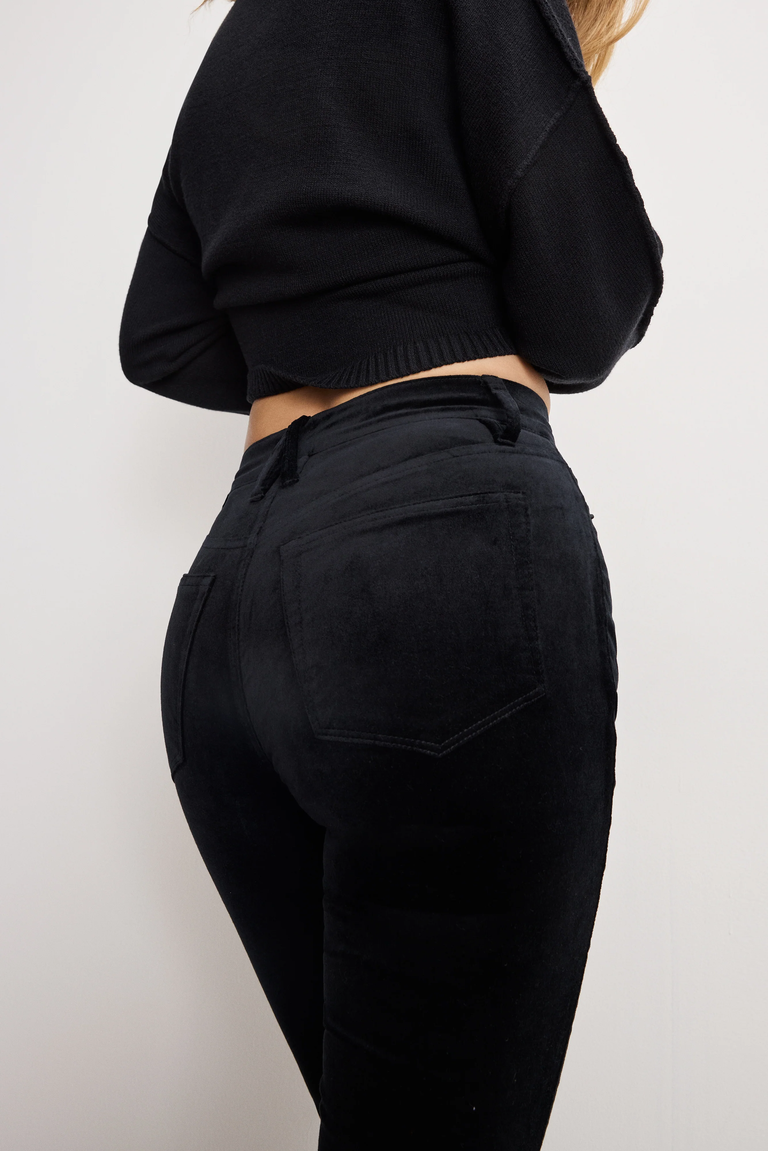 VELVET GOOD HIGH RISE KICK FLARE PANTS Black001