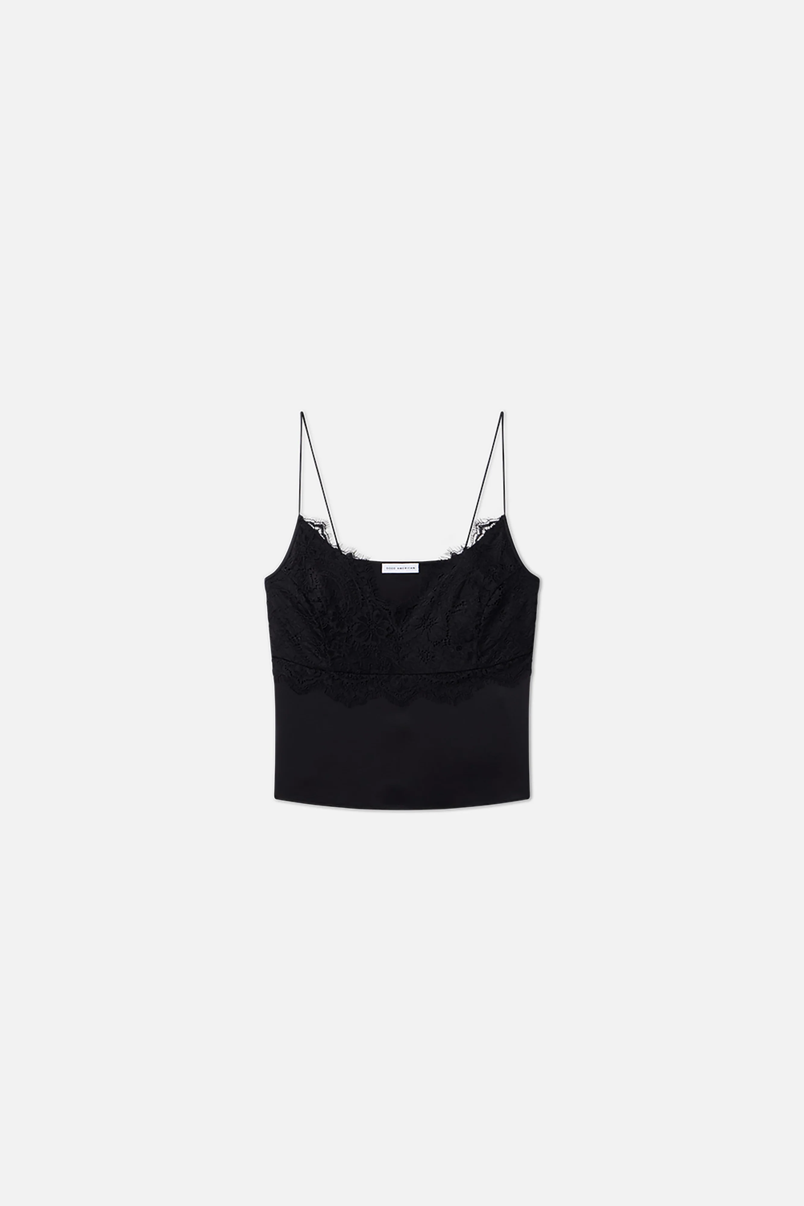SATIN LACE CAMISOLE Black001