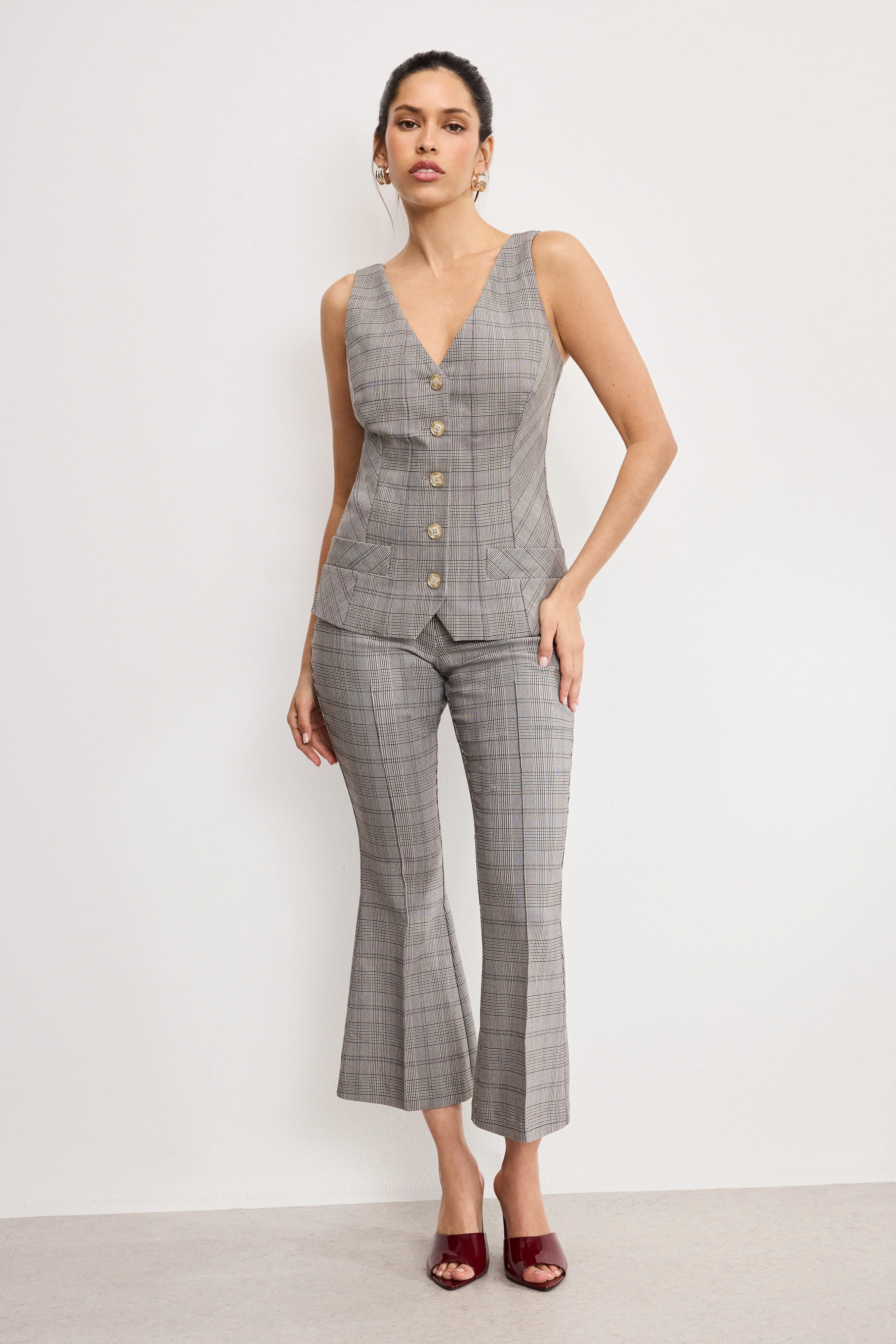 PLAID VEST Glen plaid001