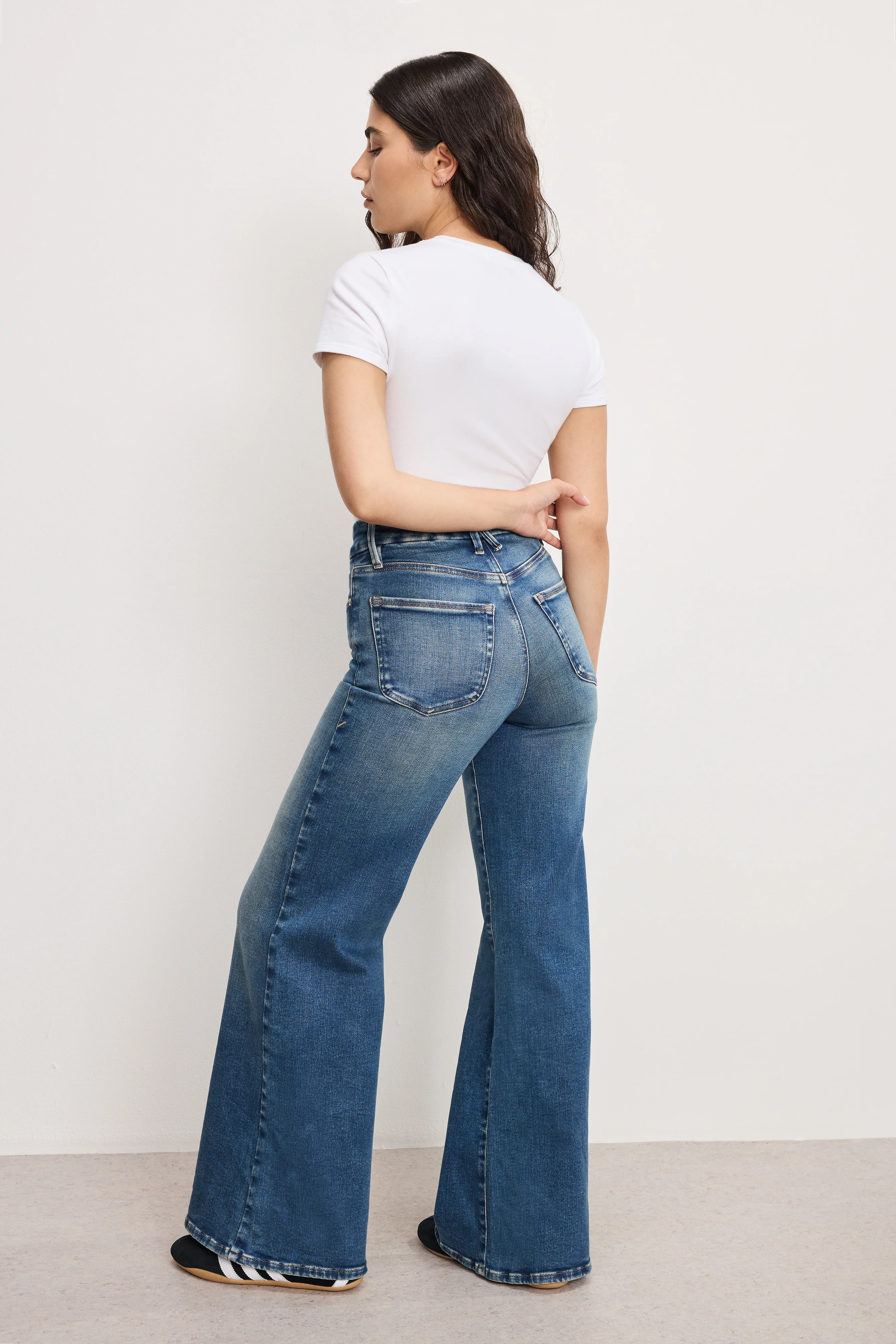 SOFT TECH GOOD PETITE PALAZZO JEANS Indigo986