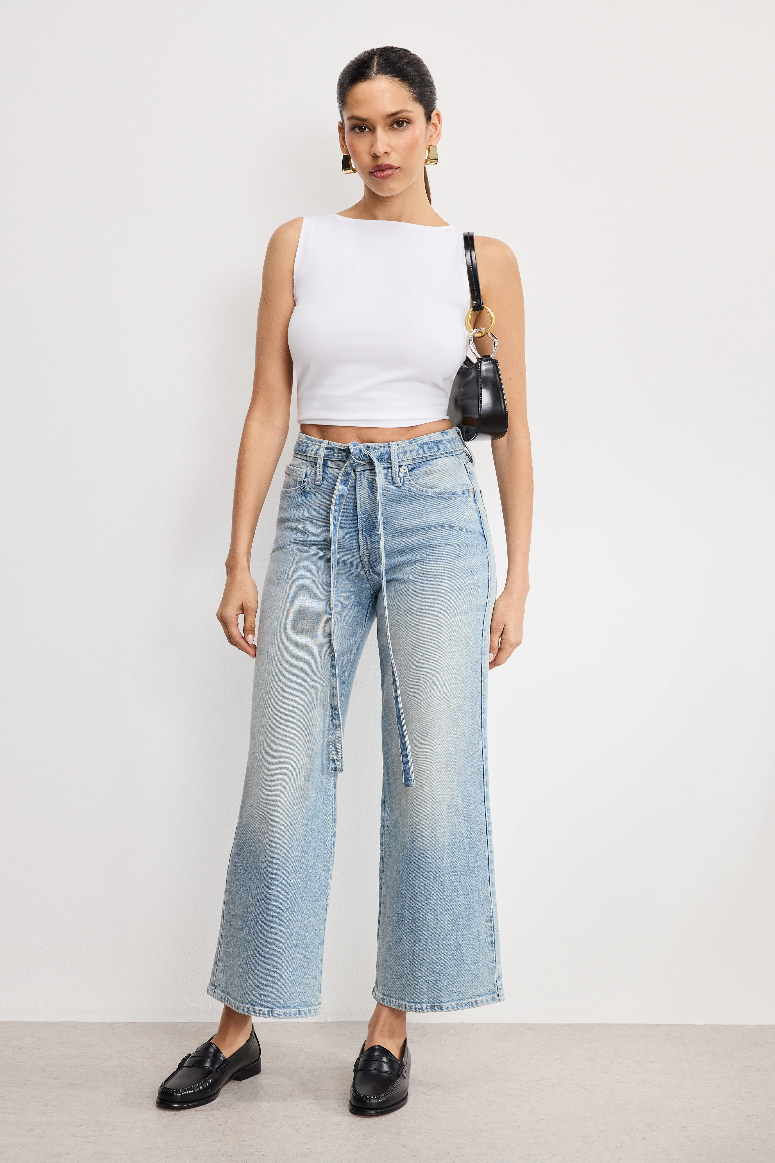 GOOD WAIST PALAZZO CROPPED JEANS Indigo999 3 GOOD WAIST PALAZZO CROPPED JEANS Indigo999