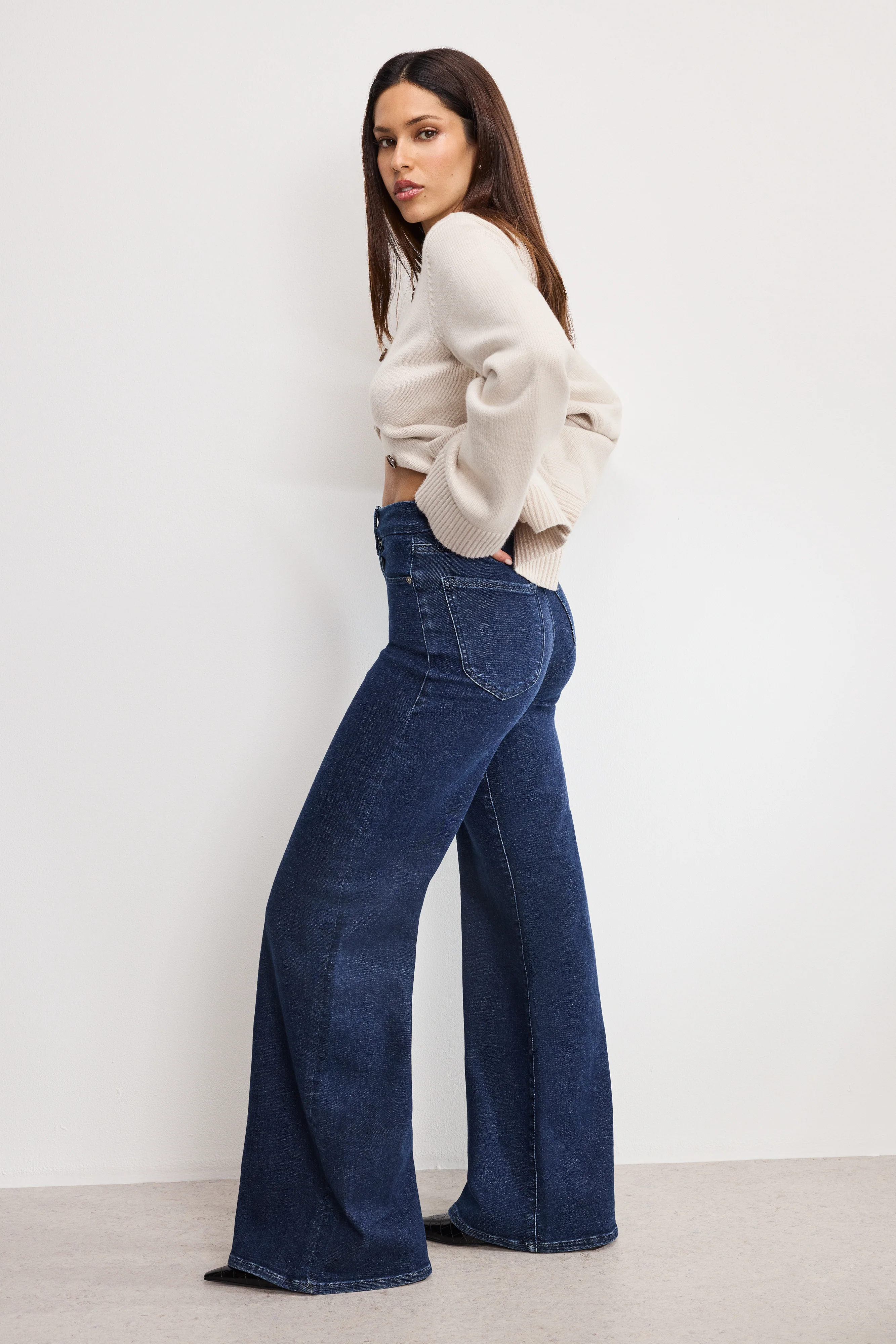 GOOD WAIST PALAZZO JEANS Indigo985