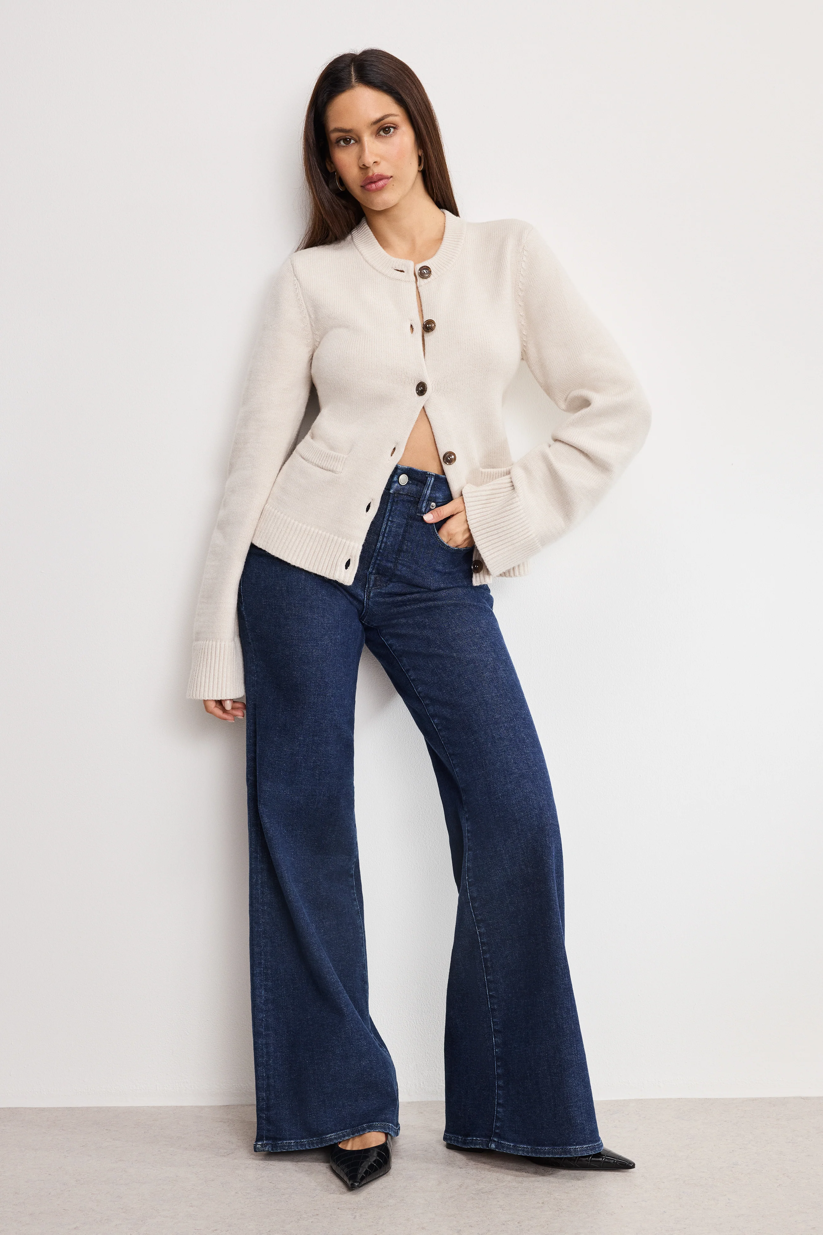 GOOD WAIST PALAZZO JEANS Indigo985 4 GOOD WAIST PALAZZO JEANS Indigo985