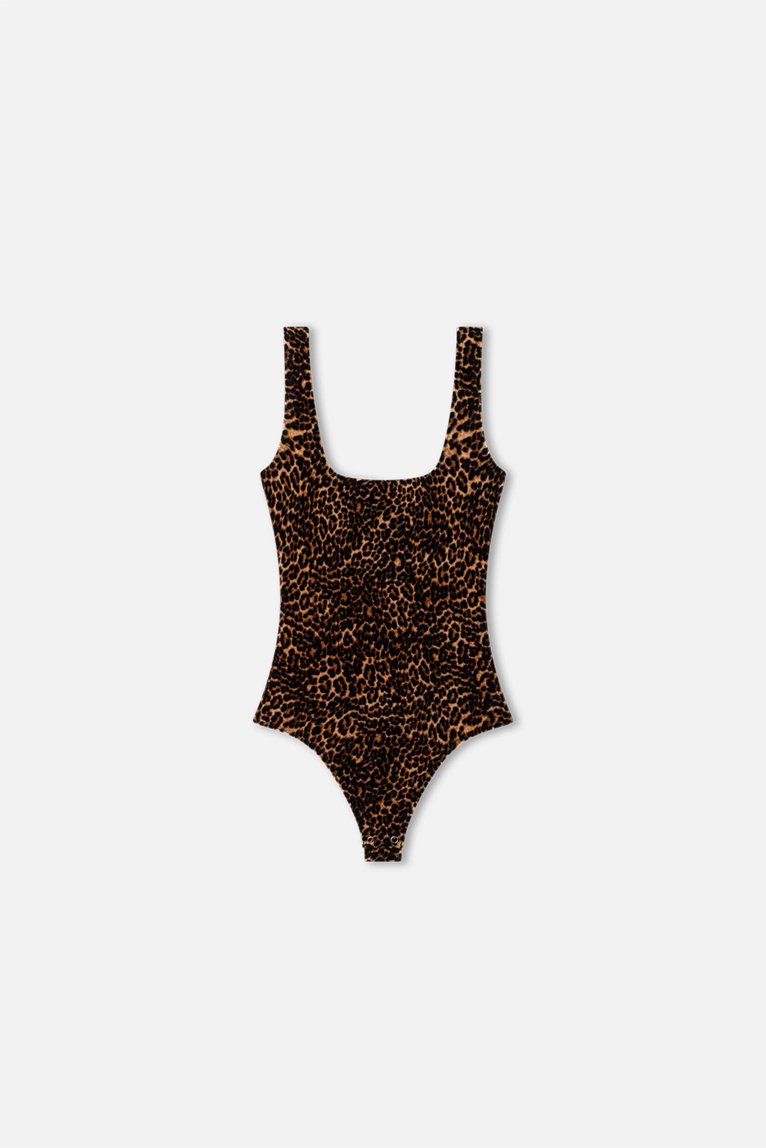 VELVET MODERN TANK BODYSUIT Mini lucky leopard