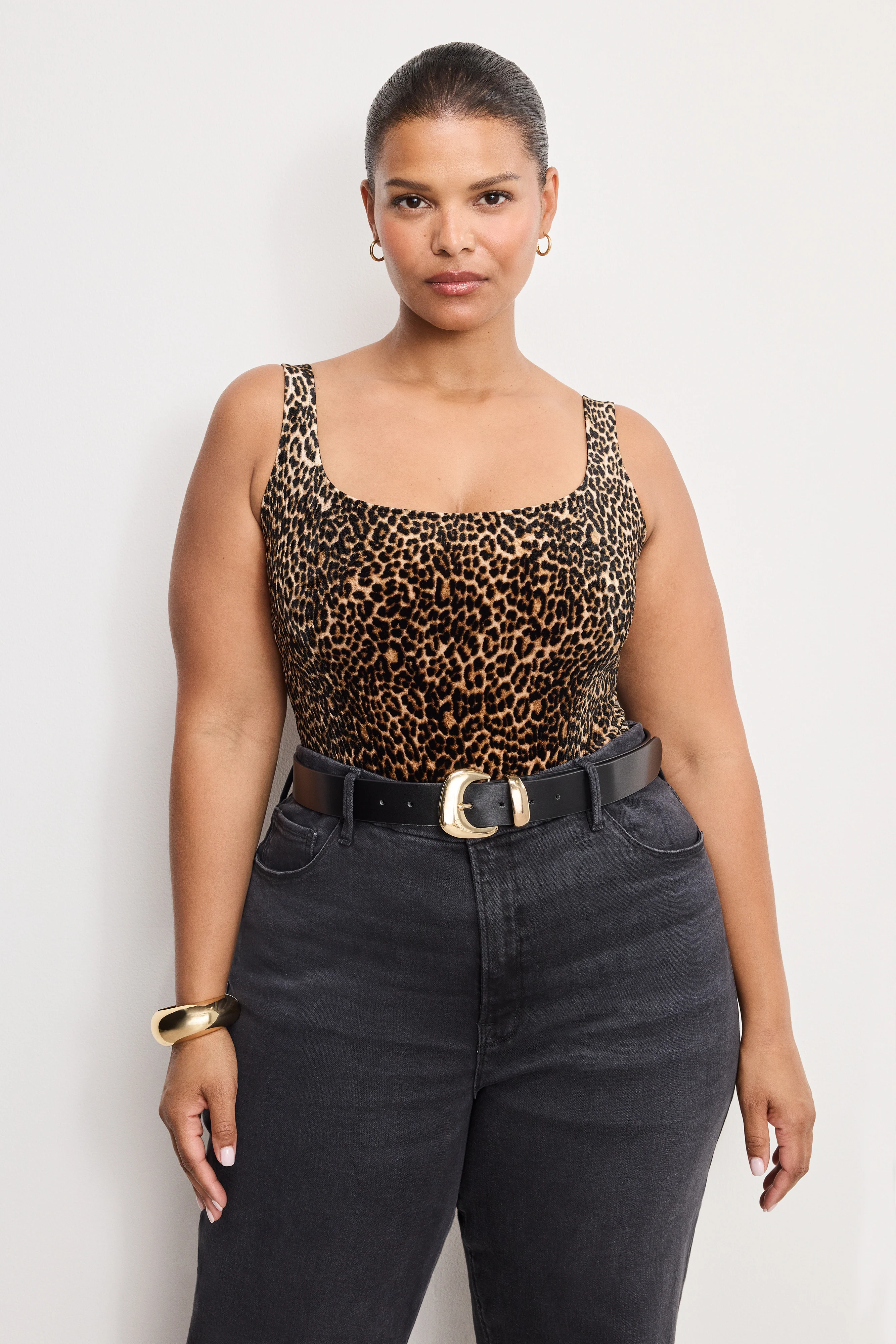 VELVET MODERN TANK BODYSUIT Mini lucky leopard