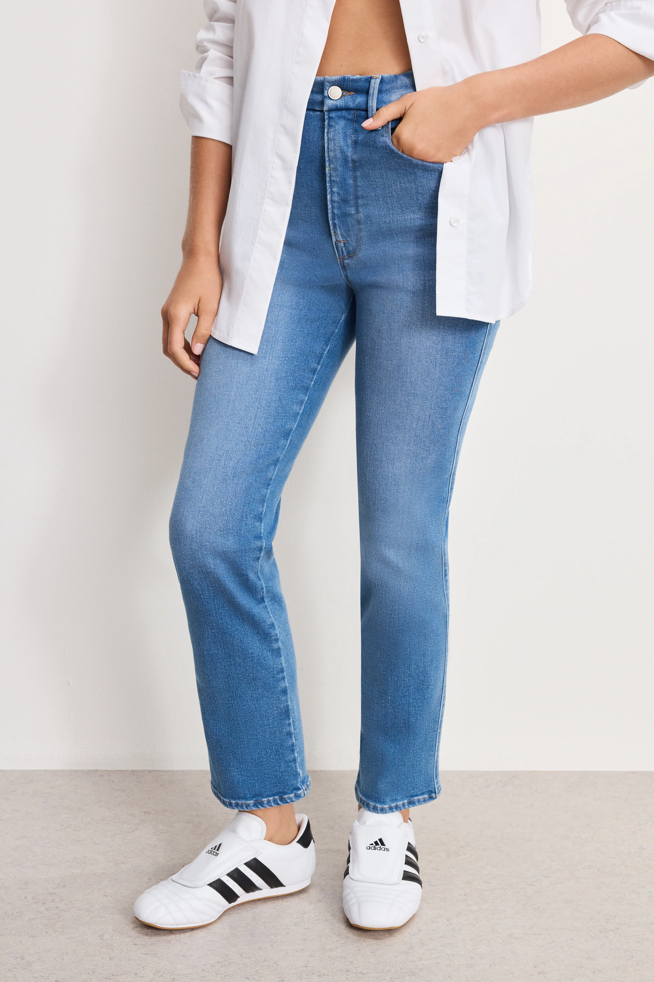 GOOD CURVE STRAIGHT COMPRESSION JEANS Indigo268