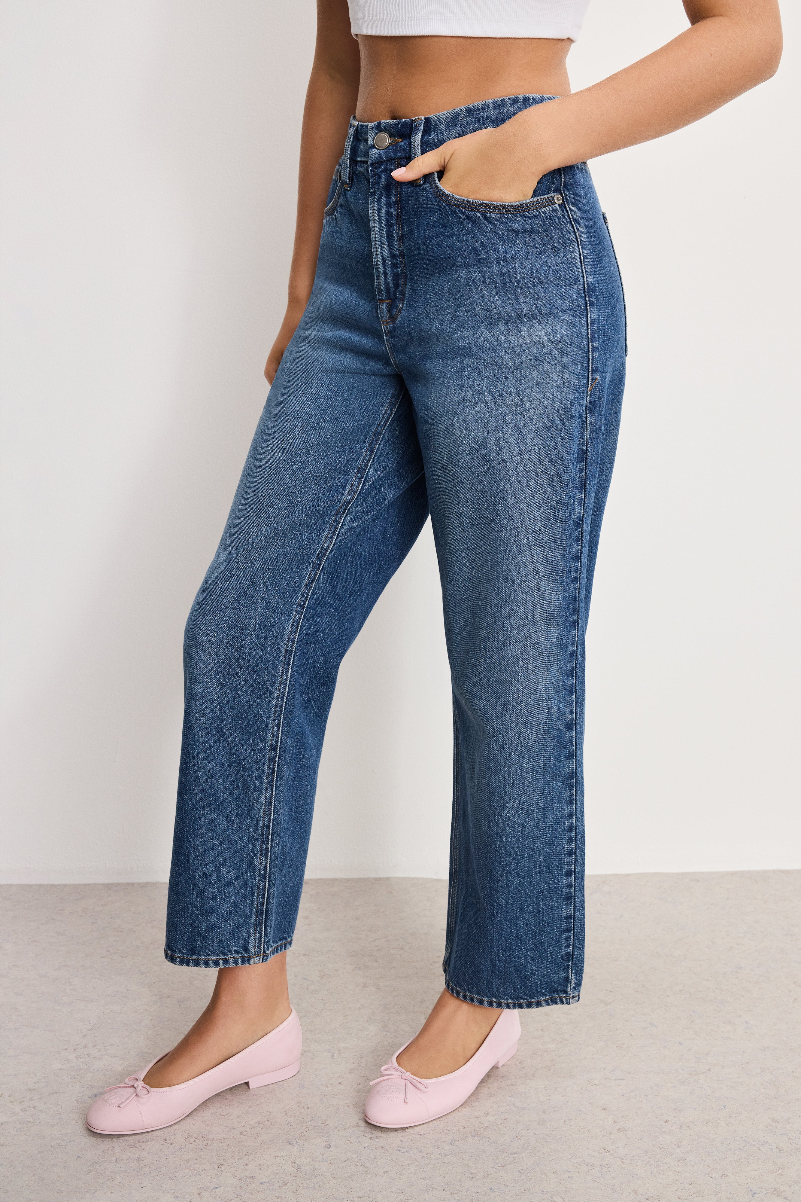GOOD 90S CROPPED RELAXED JEANS Indigo963