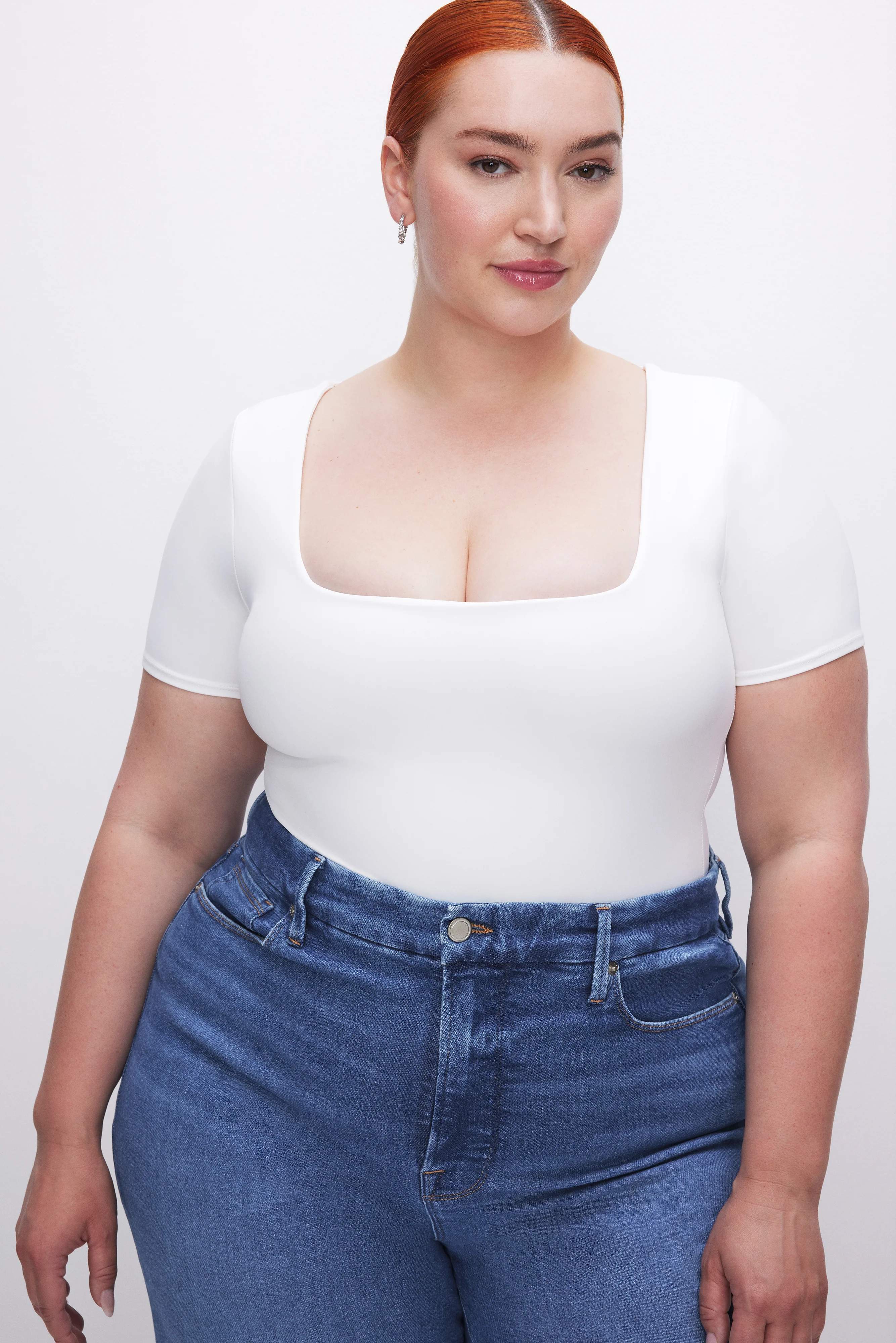 SCULPTING SQUARE NECK BODYSUIT White001 8 SCULPTING SQUARE NECK BODYSUIT White001