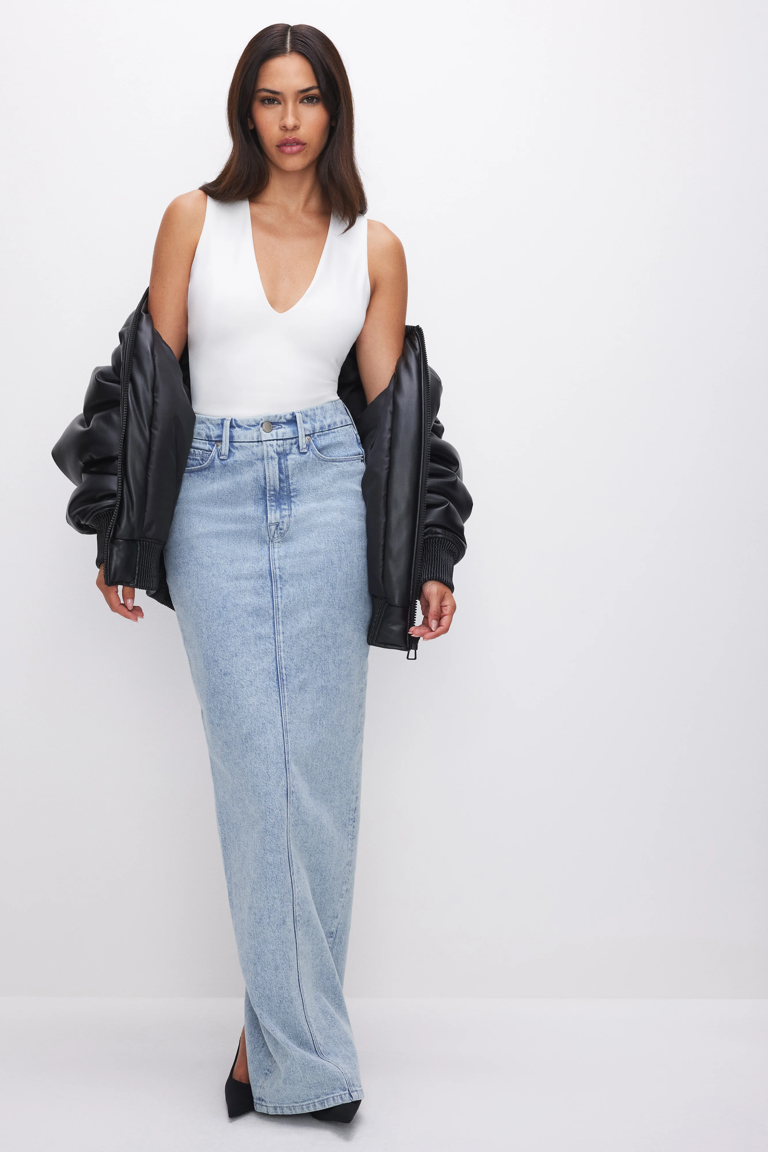 SCULPTING DEEP V TANK BODYSUIT White001