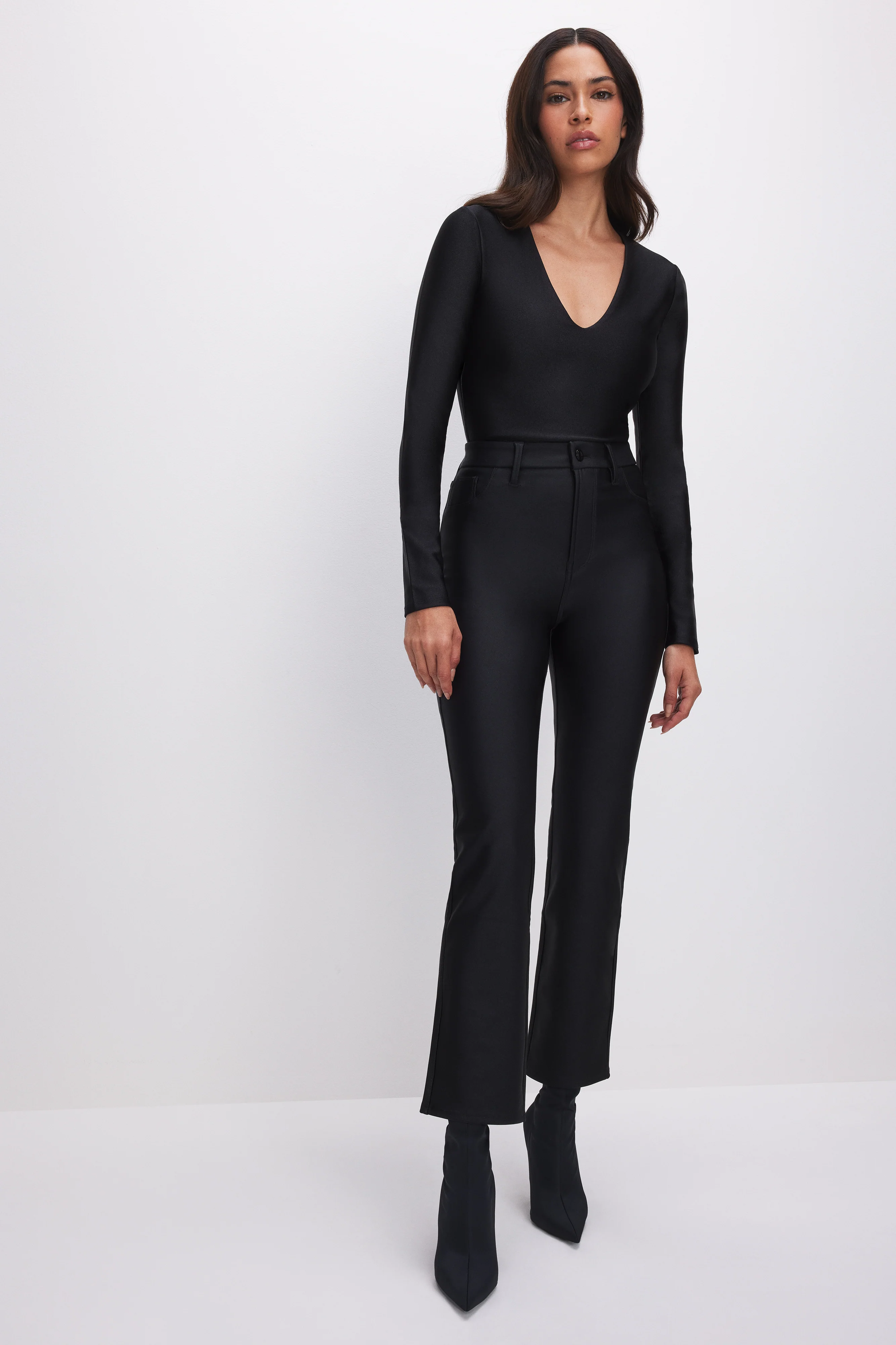 COMPRESSION SHINE STRAIGHT PANTS Black001 3 COMPRESSION SHINE STRAIGHT PANTS Black001