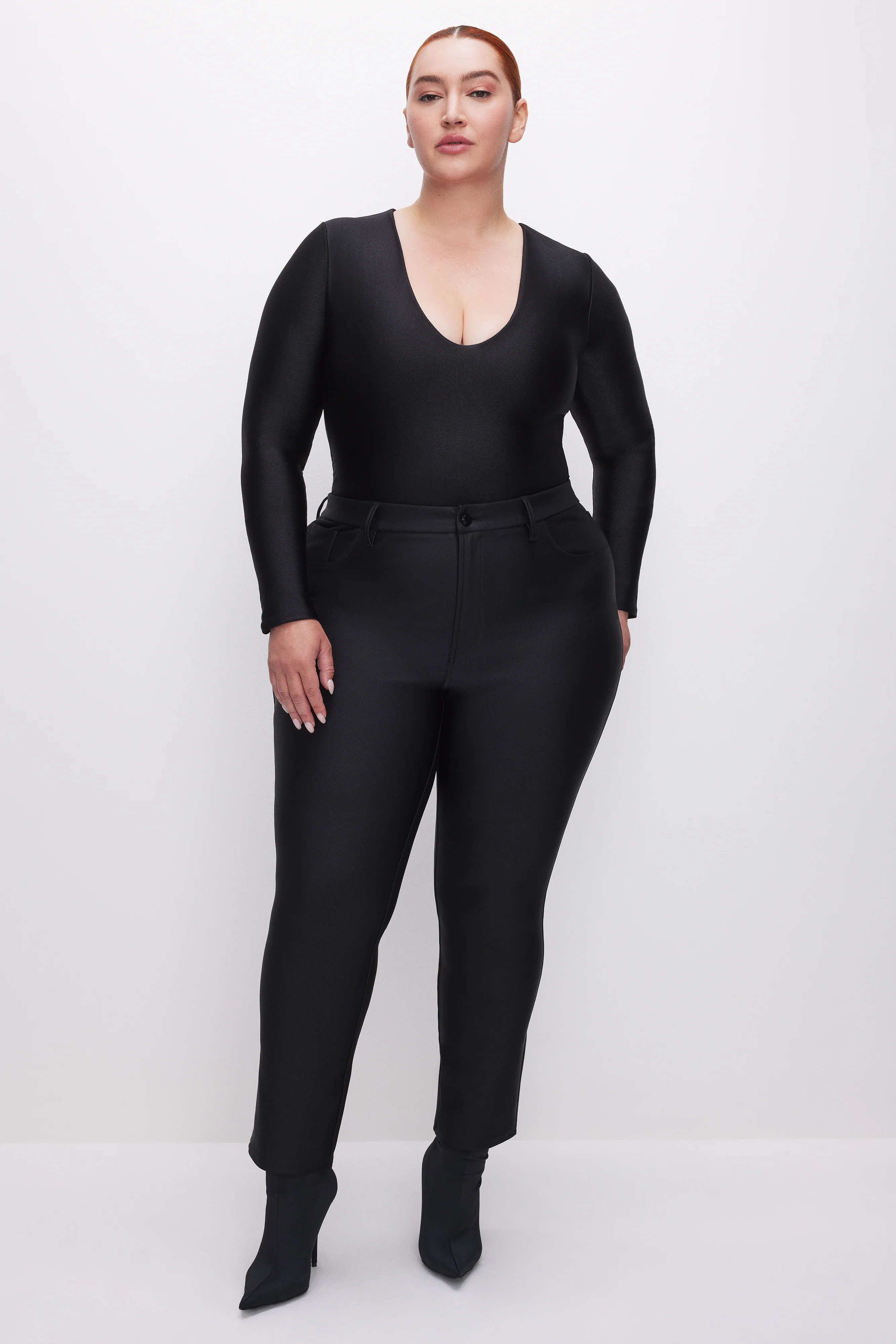 COMPRESSION SHINE STRAIGHT PANTS Black001 6 COMPRESSION SHINE STRAIGHT PANTS Black001