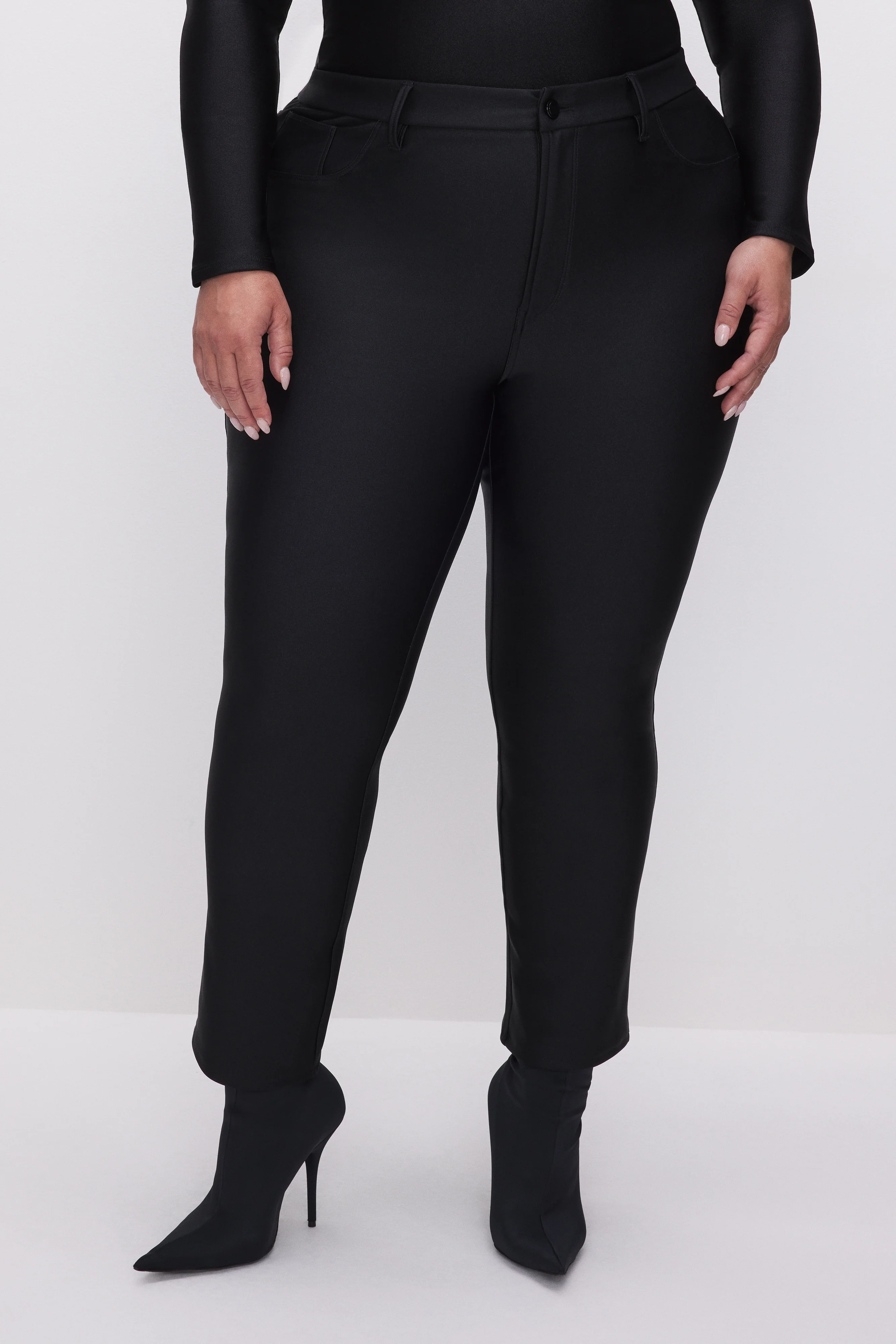 COMPRESSION SHINE STRAIGHT PANTS Black001 7 COMPRESSION SHINE STRAIGHT PANTS Black001